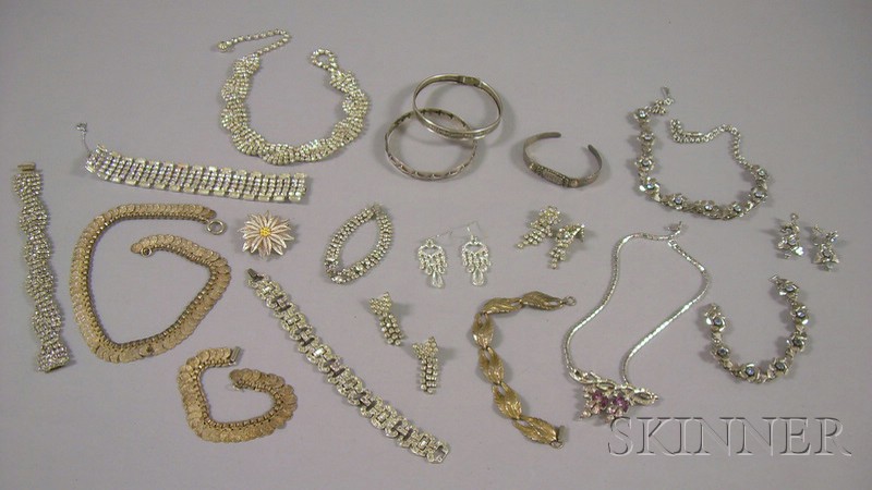 Appraisal: Group of Silver and Costume Jewelry including a floral Coro