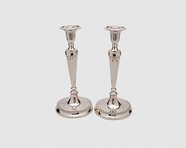 Appraisal: Pair of TIFFANY CO George III Style Silver Candlesticks Pair