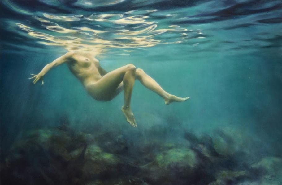 Appraisal: MARTINE EMDUR born Deep Turquoise oil on linen x cm