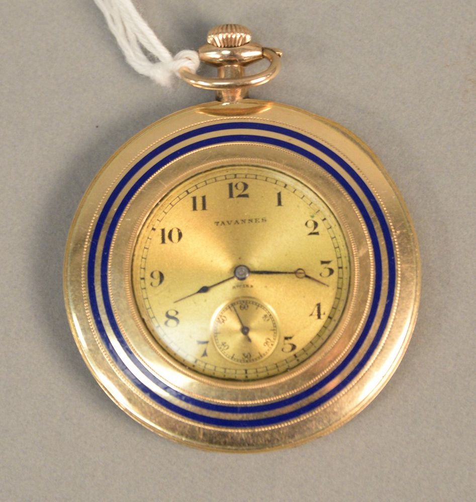 Appraisal: Tavannes gold plated pocket watch mm Tavannes gold plated pocket