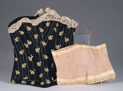 Appraisal: TWO FRENCH FASHION CORSETS This lot contains two period corsets