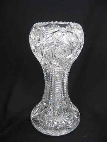 Appraisal: Cut Glass Vase brilliant period starbursts above fancy step cut