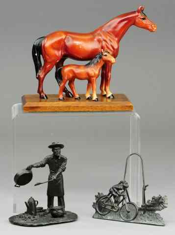 Appraisal: CAST DISPLAY PIECES Lot includes Hubley horses painted in brown