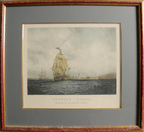 Appraisal: Engraving titled Outward Bound after a painting by S Walters