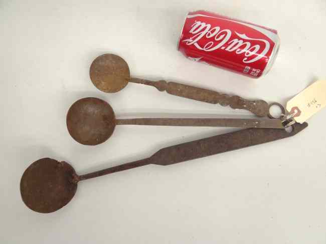 Appraisal: Lot three early iron signed utensils