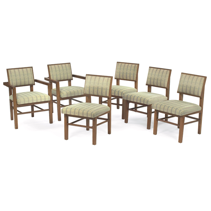 Appraisal: Frank Lloyd Wright dining chairs set of six four side