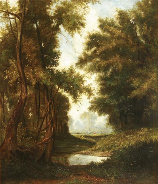 Appraisal: Phillip B Hahs American - Cattle Grazing in a Woodland