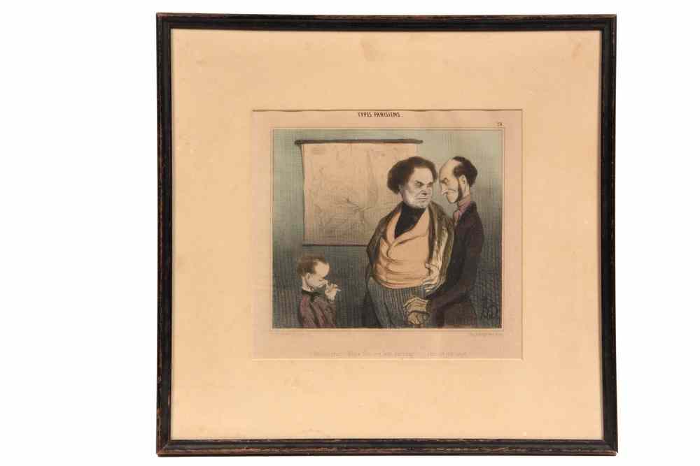 Appraisal: HONORE DAUMIER - LITHOGRAPH- L'Instituteur Votre fils me fera honneur