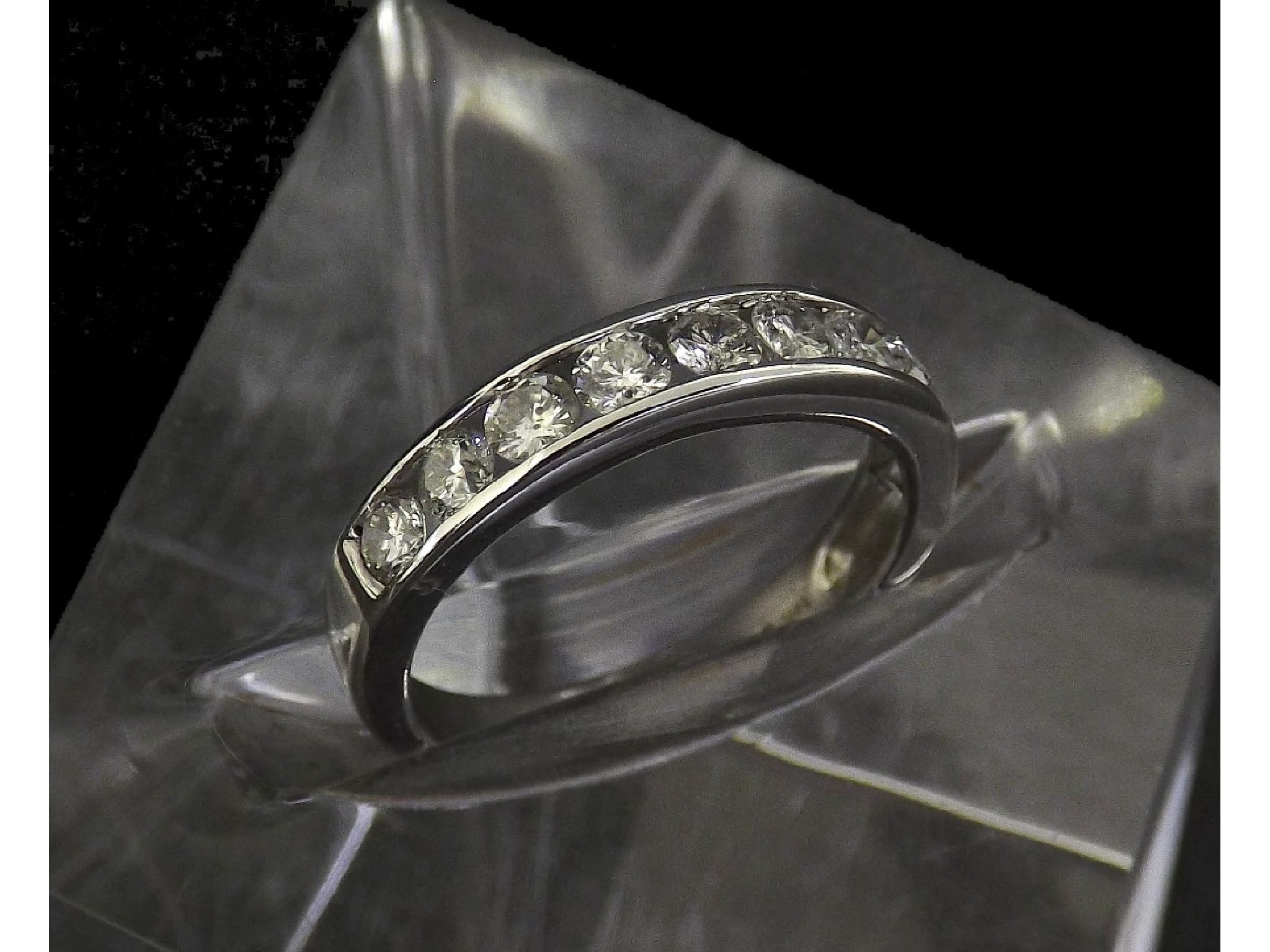 Appraisal: ct white gold diamond half eternity ring round brilliant cuts