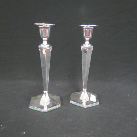 Appraisal: Sterling Silver Candlesticks classical design excellent