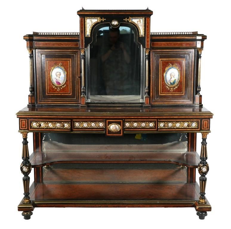 Appraisal: C NAPOLEON III BONHEUR DU JOUR SEVRESParlor cabinet or bonheur