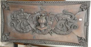 Appraisal: Carved walnut wall hanging Carved walnut wall hanging