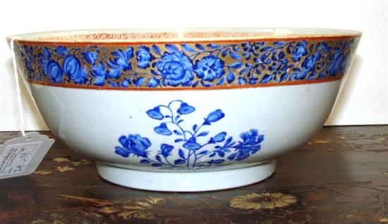 Appraisal: Chinese Export porcelain bowl th century H Dia Three hairlines