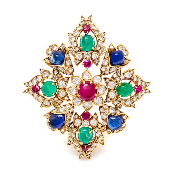 Appraisal: Sale Lot A An Karat Yellow Gold Ruby Emerald Sapphire