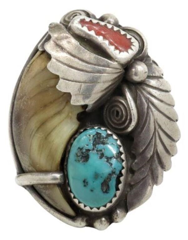 Appraisal: Native American sterling silver ring signed RB Richard Begay Navajo