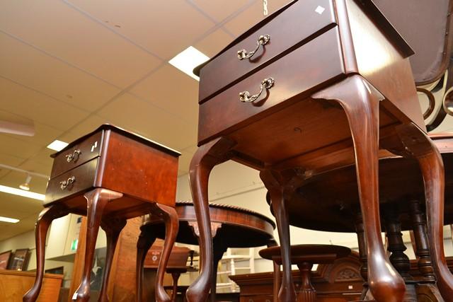 Appraisal: A PAIR OF QUEEN ANNE STYLE BEDSIDE CABINETS A PAIR