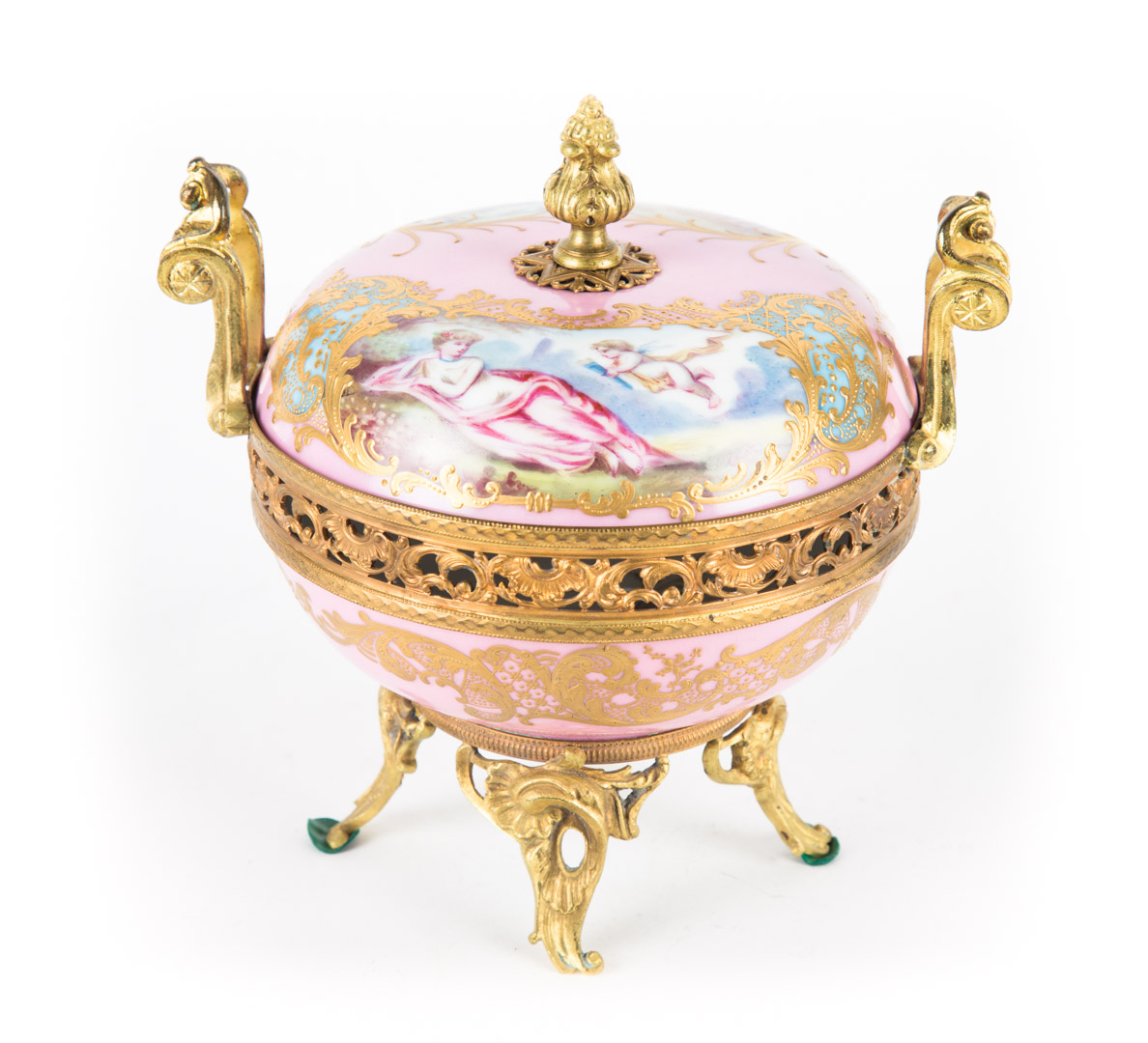 Appraisal: Louis Philippe Sevres porcelain potpourri stand circa - gilt-metal-mounted porcelain