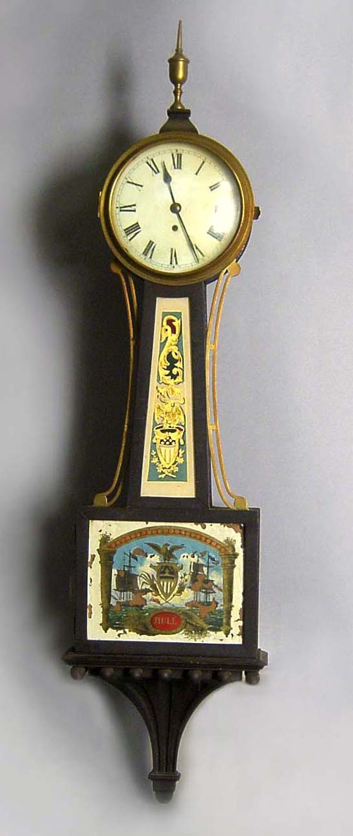 Appraisal: Federal style banjo clock with wall bracket h total