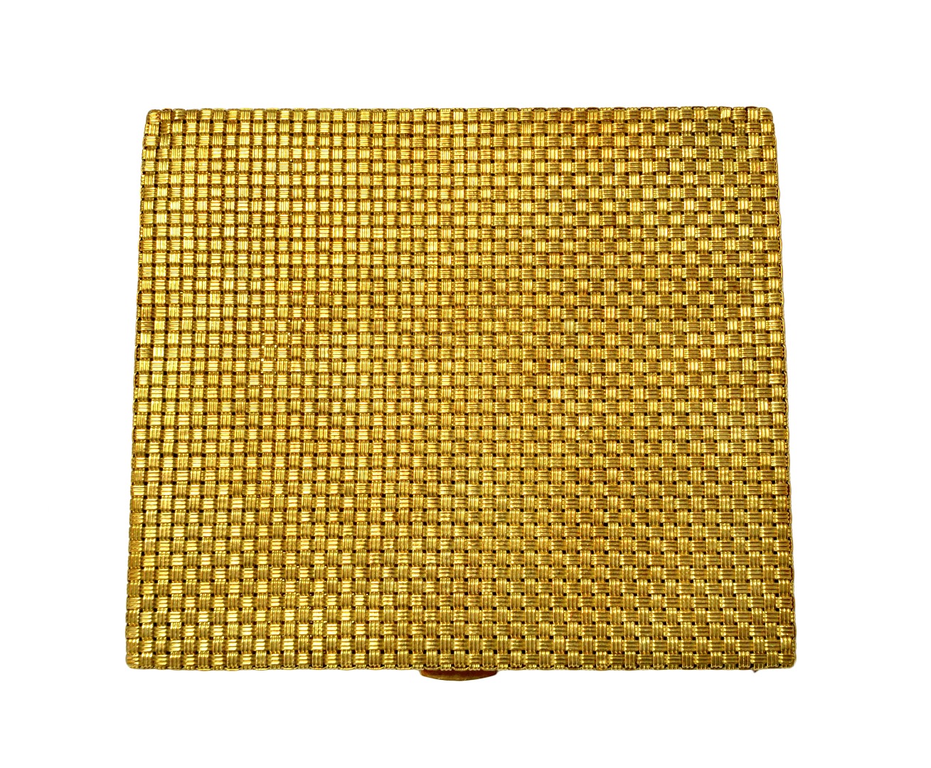 Appraisal: A gold rectangular cigarette case in a simulated woven design