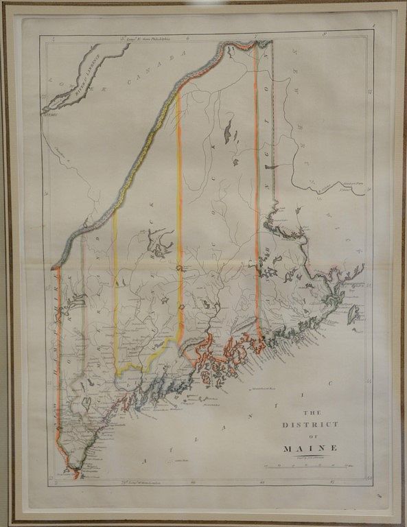 Appraisal: The District of Maine colored engraved map Engraved by John