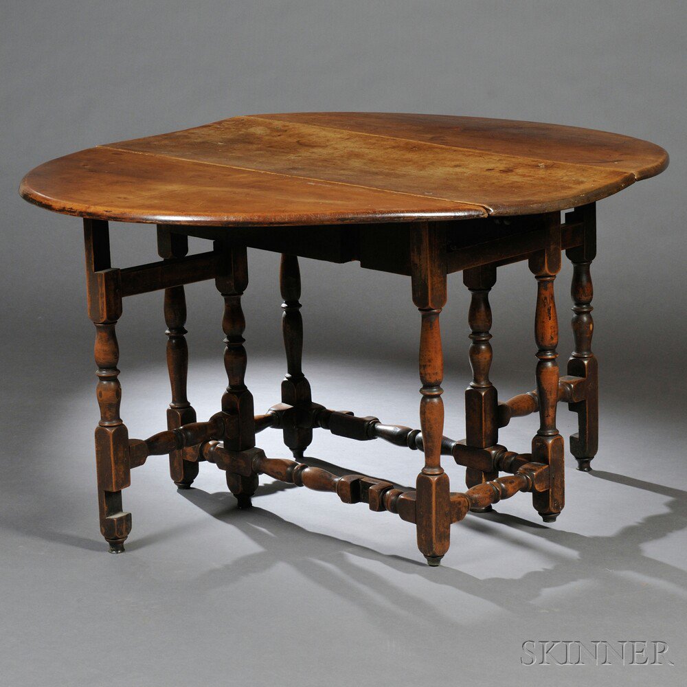 Appraisal: Maple Oval Table with Falling Leaves Massachusetts early th century