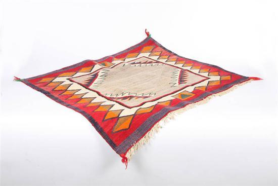 Appraisal: NAVAJO WEAVING Small geometric weaving with sawtooth border in red