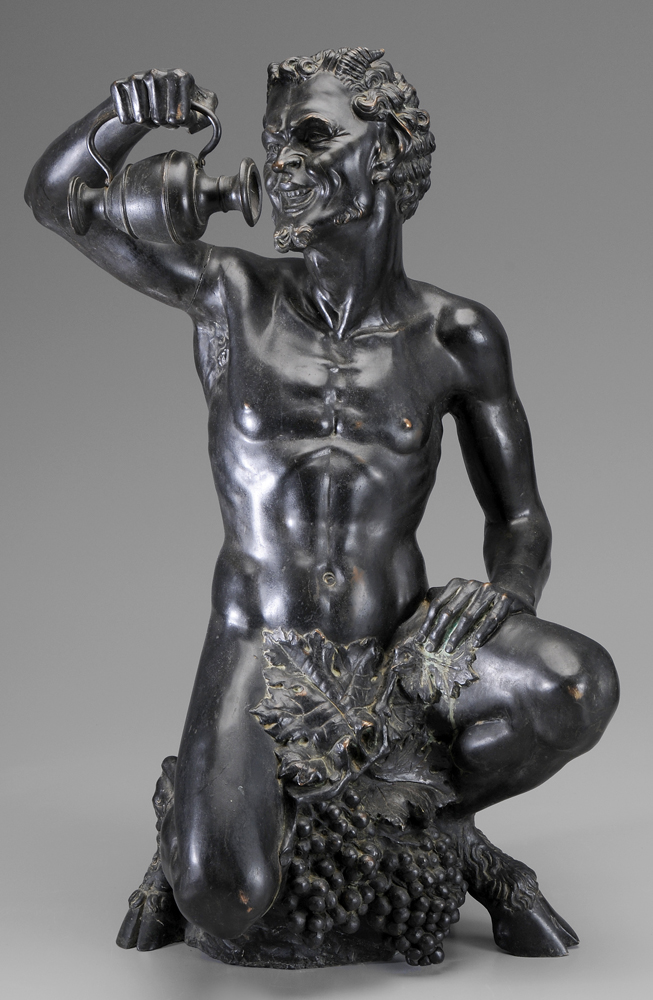 Appraisal: European School early th century Faun with a Pitcher of