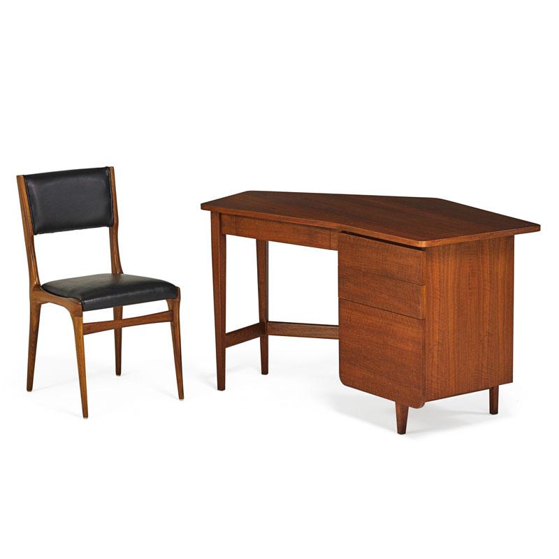 Appraisal: BERTHA SCHAEFER SINGER Desk and chair Condition Report Refinished and