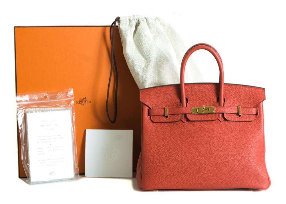 Appraisal: HERMES ROUGE GARANCE TOGO BIRKIN BAGHermes Rouge Garance Togo Birkin