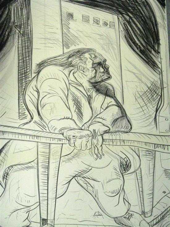 Appraisal: Peter Howson Scottish b 'Leaning Dosser' lithograph signed in pencil