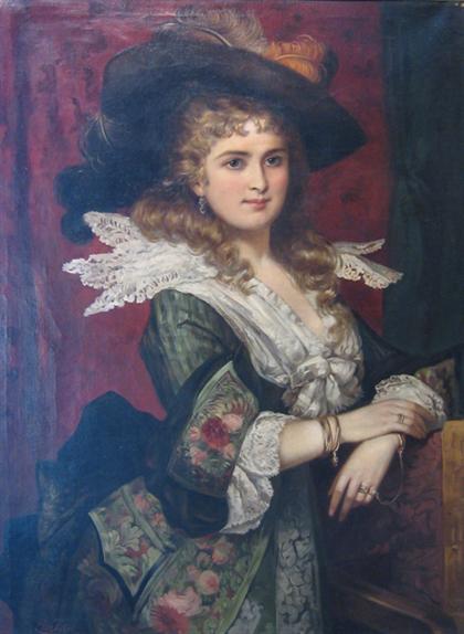 Appraisal: WEBSTER british th th century NOBLEWOMAN IN FEATHERED HAT Signed