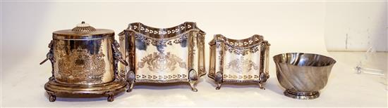 Appraisal: Sale Lot Three Silver-Plate Decorative Articles together with a pewter