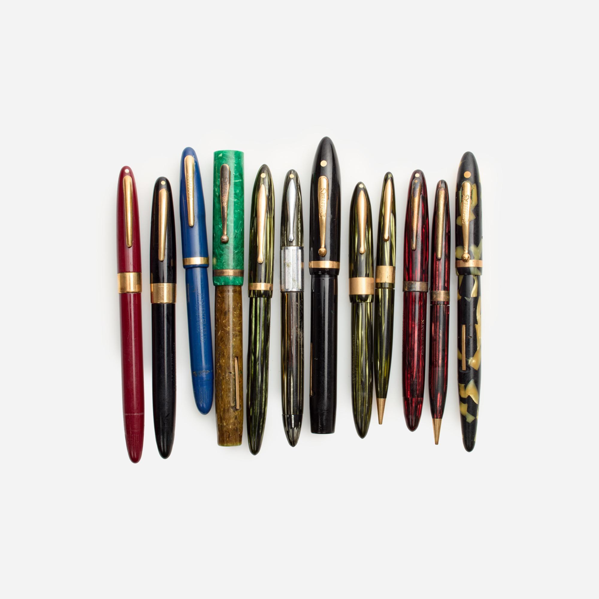 Appraisal: TWELVE VINTAGE SHEAFFER FOUNTAIN PENS AND PENCILS Twelve assorted Sheaffer