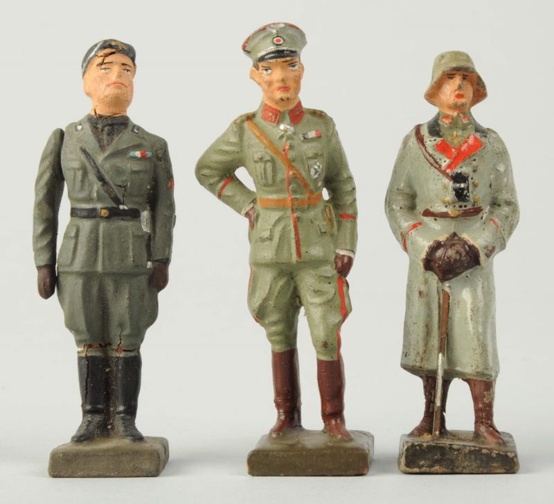 Appraisal: Lot Of Lineol cm Figures Lot includes a Mussolini and