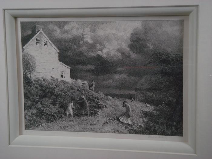 Appraisal: Albert Barker American PAFA - b w lithograph Ridge Farm