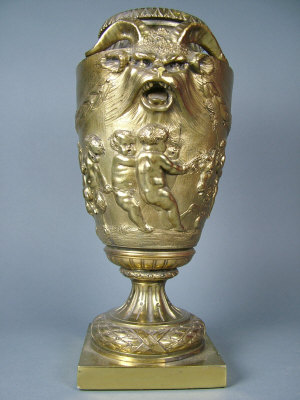 Appraisal: A late th century gilt bronze pedestal urn lamp base