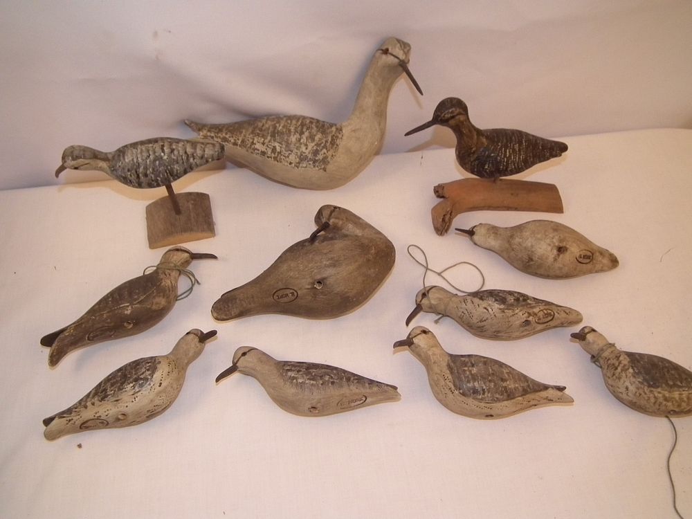 Appraisal: HARRY MONK BIRDS Lot of vintage painted wood shore bird