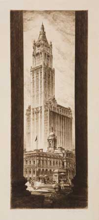 Appraisal: JOHN TAYLOR ARMS An American Cathedral The Woolworth Building Etching