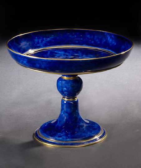 Appraisal: Good Sevres Porcelain Marbled Cobalt-Blue and Parcel-Gilt Footed Comport fourth