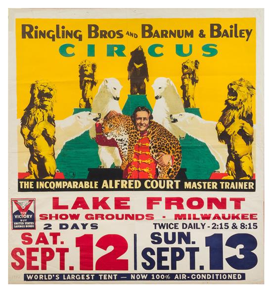 Appraisal: Sale Lot CIRCUS RINGLING BROTHERS AND BARNUM BAILEY Poster and