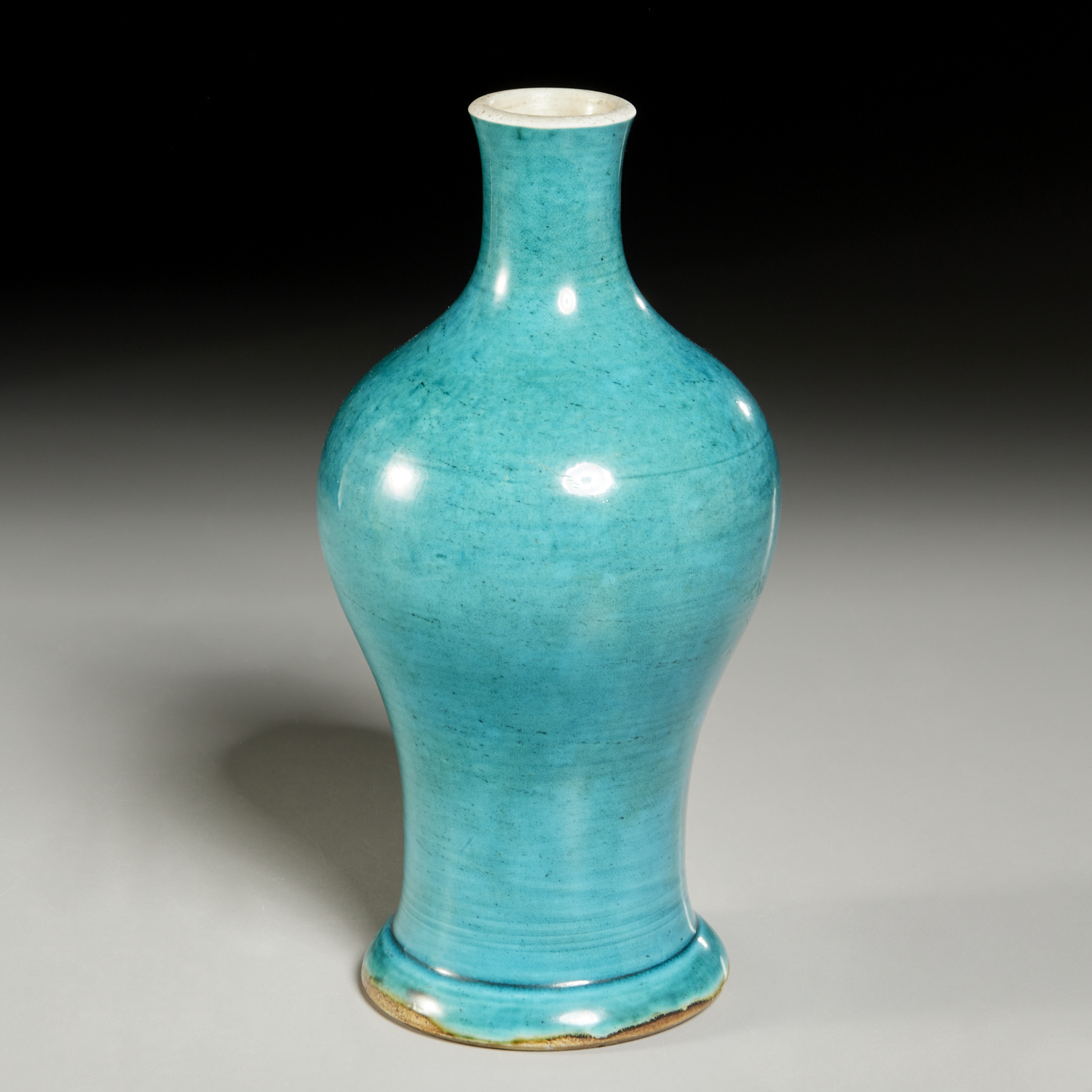 Appraisal: CHINESE TURQUOISE GLAZED BALUSTER VASE Possibly Kanxgi Era th c