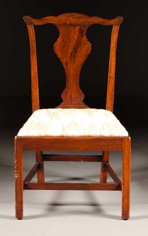 Appraisal: American Chippendale mahogany upholstered slip seat side chair Pennsylvania circa