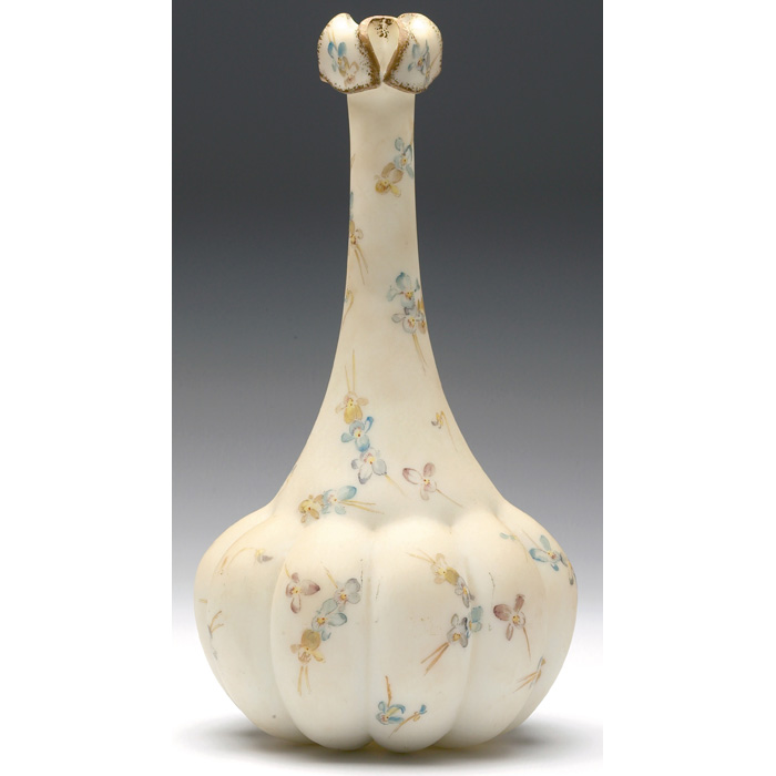 Appraisal: Good Mt Washington vase bulbous form with a long neck