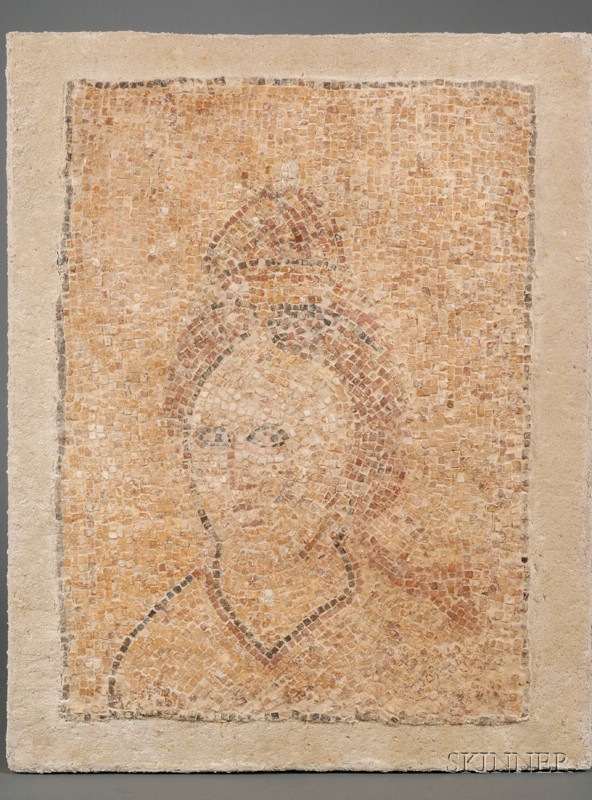 Appraisal: Italian Tile Mosaic Portrait of a Woman after the antique