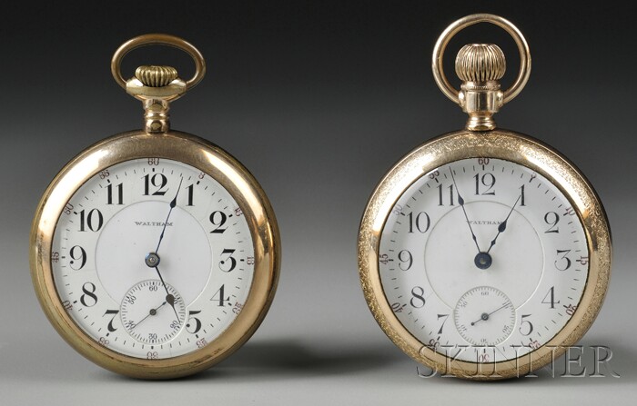 Appraisal: Two American Waltham Watch Company Size Open Face Watches Waltham