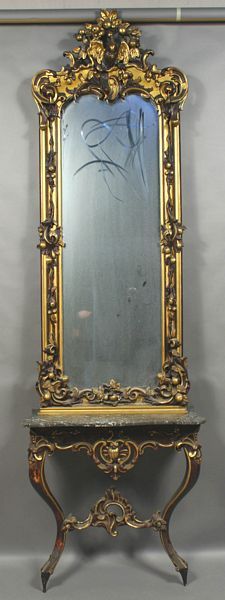 Appraisal: th Century Victorian gilt gesso painted and carved pier mirror