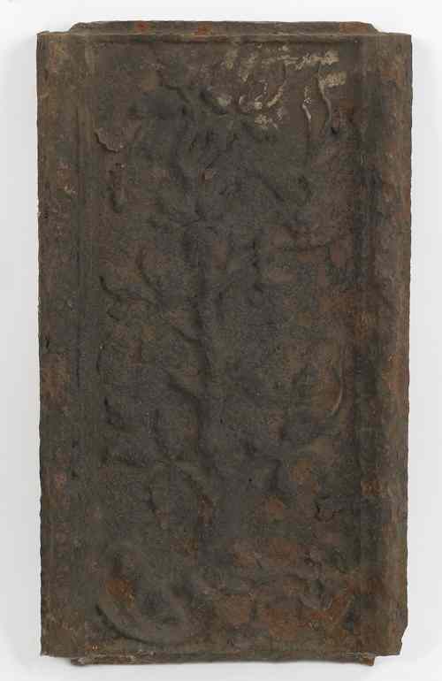 Appraisal: Cast iron stove plate th c with a large central