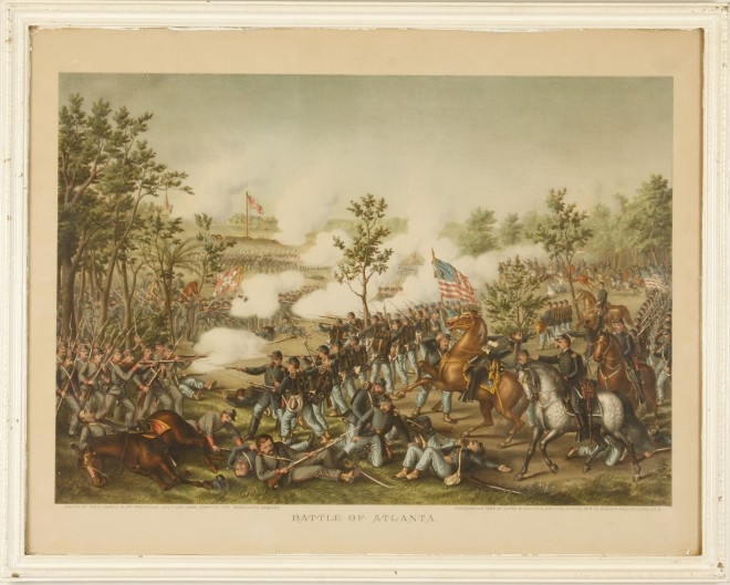 Appraisal: Chromolithographic print titled Battle of Atlanta copyrighted by Kurz Allison