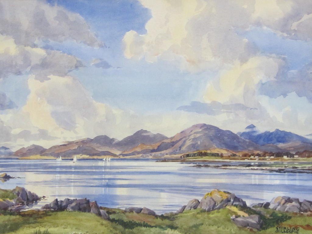 Appraisal: STIRLING GILLESPIE - HILLS OF MORVEN Watercolour signed x cm