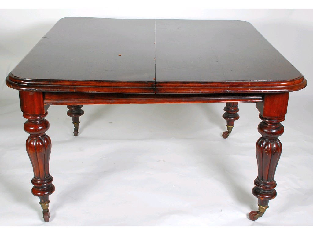 Appraisal: LATE NINETEENTH CENTURY DARK STAINED MAHOGANY EXTENDING DINING TABLE the